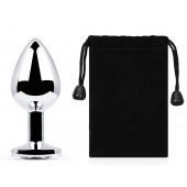 Серебристая анальная пробка с прозрачным стразом - 7,2 см. - Anal Jewelry Plug - купить с доставкой в Южно-Сахалинске