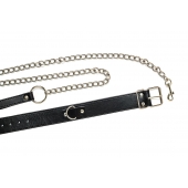 Черный ошейник с поводком Wild - Lola Games - купить с доставкой в Южно-Сахалинске