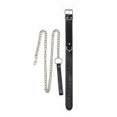 Черный ошейник с поводком Wild - Lola Games - купить с доставкой в Южно-Сахалинске