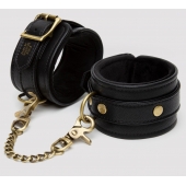 Черные оковы на ноги Bound to You Faux Leather Ankle Cuffs - Fifty Shades of Grey - купить с доставкой в Южно-Сахалинске