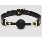 Черный кляп-шар Bound to You Faux Leather Ball Gag - Fifty Shades of Grey - купить с доставкой в Южно-Сахалинске