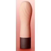 Персиковый рифленый мини-вибратор IROHA ZEN HANACHA - 12,7 см. - Tenga
