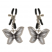 Зажимы на соски с бабочками Butterfly Nipple Clamps - Pipedream - купить с доставкой в Южно-Сахалинске