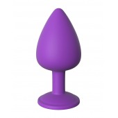 Фиолетовая анальная пробка со стразом Her Little Gem Large Plug - 9,5 см. - Pipedream - купить с доставкой в Южно-Сахалинске