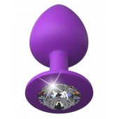 Фиолетовая анальная пробка со стразом Her Little Gem Large Plug - 9,5 см. - Pipedream - купить с доставкой в Южно-Сахалинске