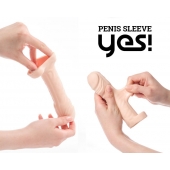 Телесная насадка-удлинитель со вставкой размера L - 16 см. - Sitabella - в Южно-Сахалинске купить с доставкой