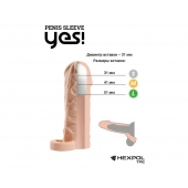 Телесная насадка-удлинитель со вставкой размера S - 15 см. - Sitabella - в Южно-Сахалинске купить с доставкой