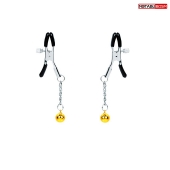 Оригинальные зажимы на соски с желтыми шариками - Notabu - купить с доставкой в Южно-Сахалинске