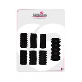 Набор из 7 черных насадок PENIS SLEEVES SET - Dream Toys - в Южно-Сахалинске купить с доставкой