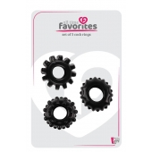 Набор из 3 черных эрекционных колец SET OF 3 COCKRINGS - Dream Toys - в Южно-Сахалинске купить с доставкой