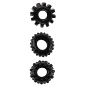 Набор из 3 черных эрекционных колец SET OF 3 COCKRINGS - Dream Toys - в Южно-Сахалинске купить с доставкой