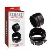 Черные оковы Classic Ankle Cuffs - Chisa - купить с доставкой в Южно-Сахалинске