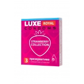 Презервативы с ароматом клубники LUXE Royal Strawberry Collection - 3 шт. - Luxe - купить с доставкой в Южно-Сахалинске