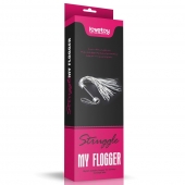 Серебристая плетка Struggle My Flogger с черной ручкой - 45 см. - Lovetoy - купить с доставкой в Южно-Сахалинске