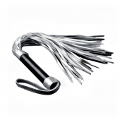 Серебристая плетка Struggle My Flogger с черной ручкой - 45 см. - Lovetoy - купить с доставкой в Южно-Сахалинске