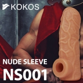 Телесная открытая насадка-реалистик с подхватом мошонки Nude Sleeve M - 12 см. - KOKOS - в Южно-Сахалинске купить с доставкой