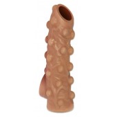 Телесная насадка с бугорками и открытой головкой Nude Sleeve M - 12 см. - KOKOS - в Южно-Сахалинске купить с доставкой