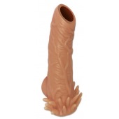 Телесная насадка с усиками и открытой головкой Nude Sleeve L - 14 см. - KOKOS - в Южно-Сахалинске купить с доставкой