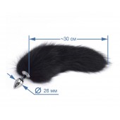 Хромированная анальная пробка с пушистым хвостиком - Sitabella - купить с доставкой в Южно-Сахалинске