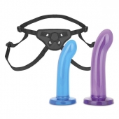 Страпон унисекс Beginners Strap-On с 2 насадками - 15 и 13 см. - Lux Fetish - купить с доставкой в Южно-Сахалинске