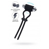 Черное эрекционное лассо на пенис Jat - A-toys - в Южно-Сахалинске купить с доставкой