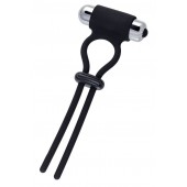 Черное эрекционное лассо на пенис Jat - A-toys - в Южно-Сахалинске купить с доставкой