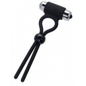 Черное эрекционное лассо Ect с виброэлементом - A-toys - в Южно-Сахалинске купить с доставкой