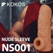Телесная открытая насадка-реалистик с подхватом мошонки Nude Sleeve S - 10 см. - KOKOS - в Южно-Сахалинске купить с доставкой