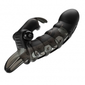 Черная закрытая насадка с подхватом мошонки и стимулятором клитора - 19,2 см. - Baile - в Южно-Сахалинске купить с доставкой