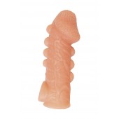 Телесная закрытая насадка с шишечками Cock Sleeve Size S - 13,8 см. - KOKOS - в Южно-Сахалинске купить с доставкой