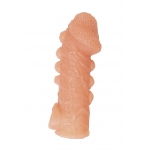 Телесная закрытая насадка с шишечками Cock Sleeve Size L - 17,6 см. - KOKOS - в Южно-Сахалинске купить с доставкой