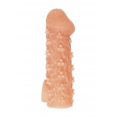 Телесная закрытая насадка с пучками шишечек Cock Sleeve Size M - 15,6 см. - KOKOS - в Южно-Сахалинске купить с доставкой