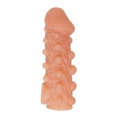 Телесная закрытая насадка с шариками Cock Sleeve Size S - 13,8 см. - KOKOS - в Южно-Сахалинске купить с доставкой