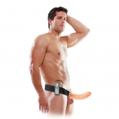 Телесный полый страпон с вибрацией 8  Vibrating Hollow Strap-On - 20,5 см. - Pipedream - купить с доставкой в Южно-Сахалинске