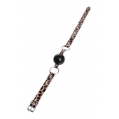 Черный кляп-шар на леопардовых ремешках Anonymo - ToyFa - купить с доставкой в Южно-Сахалинске