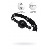 Черный кляп-шар на кожаных ремешках Anonymo - ToyFa - купить с доставкой в Южно-Сахалинске