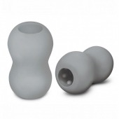 Серый двусторонний мастурбатор MINI DOUBLE BUBBLE - Zolo - в Южно-Сахалинске купить с доставкой