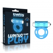 Голубое, светящееся в темноте эрекционное виброкольцо Lumino Play Vibrating Penis Ring - Lovetoy - в Южно-Сахалинске купить с доставкой