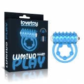 Голубое, светящееся в темноте виброкольцо Lumino Play Vibrating Penis Ring - Lovetoy - в Южно-Сахалинске купить с доставкой