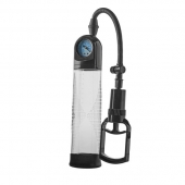 Прозрачная вакуумная помпа с манометром Deluxe Penis Pump - Dream Toys - в Южно-Сахалинске купить с доставкой