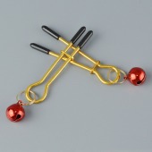 Золотистые зажимы с колокольчиками Gold - Sitabella - купить с доставкой в Южно-Сахалинске