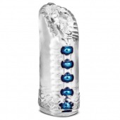 Прозрачный мастурбатор-вагина с 5 стимулирующими бусинами Snatch - Blush Novelties - в Южно-Сахалинске купить с доставкой