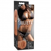 Мастурбатор-вагина цвета карамели Julieta с вибрацией - Blush Novelties - в Южно-Сахалинске купить с доставкой