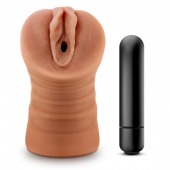 Мастурбатор-вагина цвета карамели Julieta с вибрацией - Blush Novelties - в Южно-Сахалинске купить с доставкой