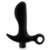 Черный анальный вибратор Silicone Vibrating Prostate Massager 01 - 10,8 см. - Blush Novelties - в Южно-Сахалинске купить с доставкой