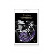 Зажимы для сосков с фиолетовой цепочкой Sweet Caress Nipple Chain - Sweet Caress - купить с доставкой в Южно-Сахалинске