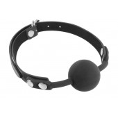 Черный силиконовый кляп-шарик на ремешках - Fetish Tentation - купить с доставкой в Южно-Сахалинске