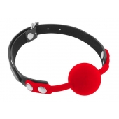 Красный кляп-шарик на черных ремешках - Fetish Tentation - купить с доставкой в Южно-Сахалинске