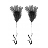Зажимы для сосков с черными перьями Sweet Caress Feather Nipple Clumps - Sweet Caress - купить с доставкой в Южно-Сахалинске