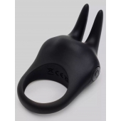Черное эрекционное виброкольцо Sensation Rechargeable Vibrating Rabbit Love Ring - Fifty Shades of Grey - в Южно-Сахалинске купить с доставкой